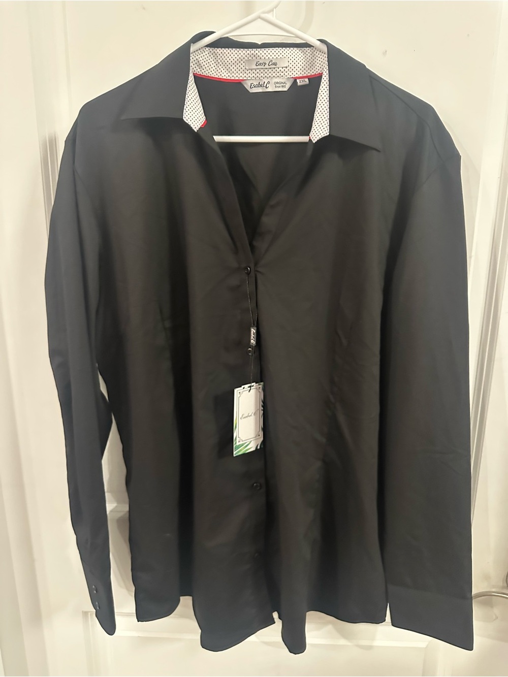 Black Men's Dress Shirt - Classic Collared Long Sleeve